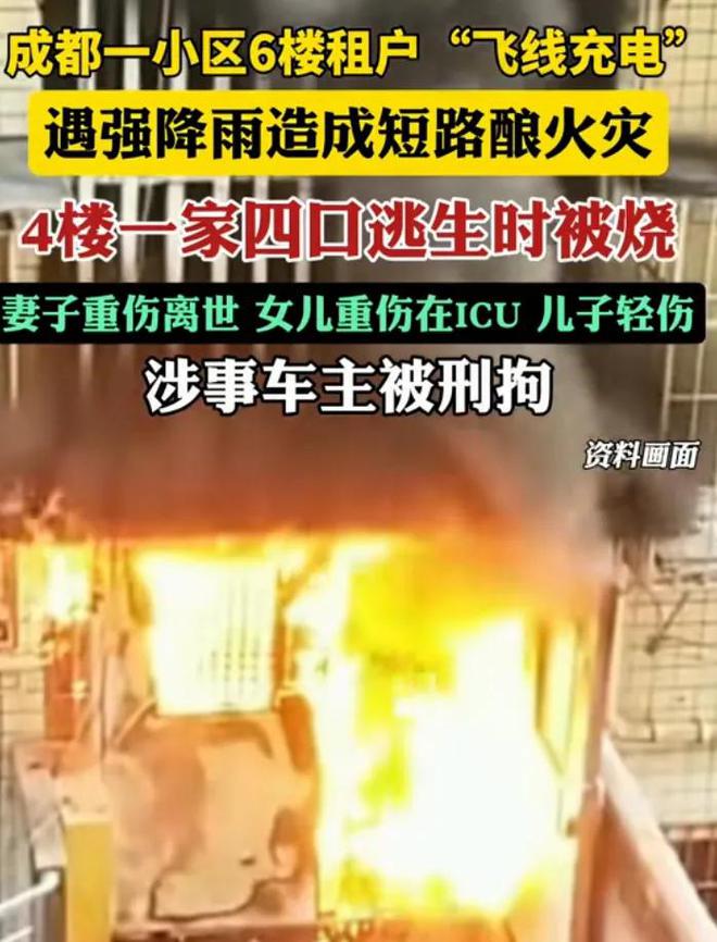 6楼飞线充电起火，4楼逃生失败